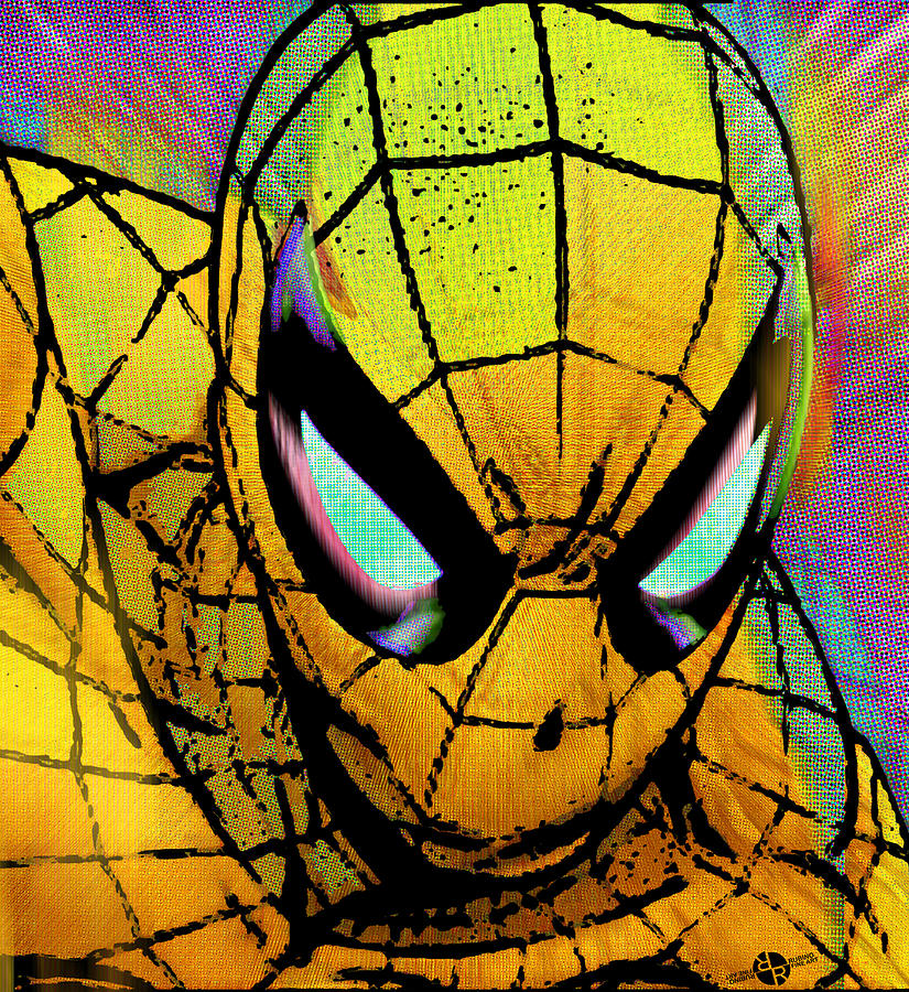 Spider-Man Pop Gold Painting by Tony Rubino