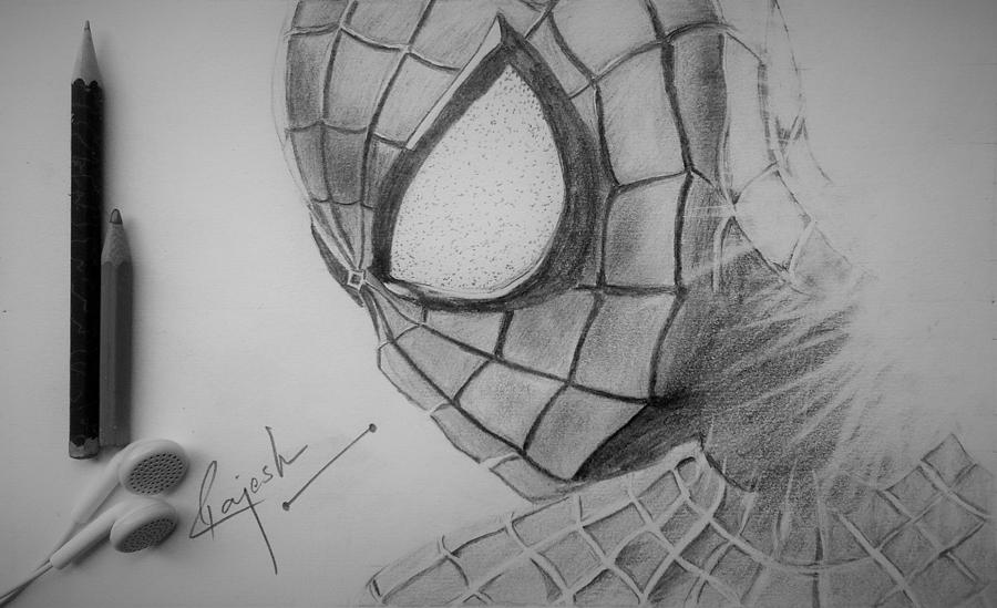 black spiderman pencil drawings