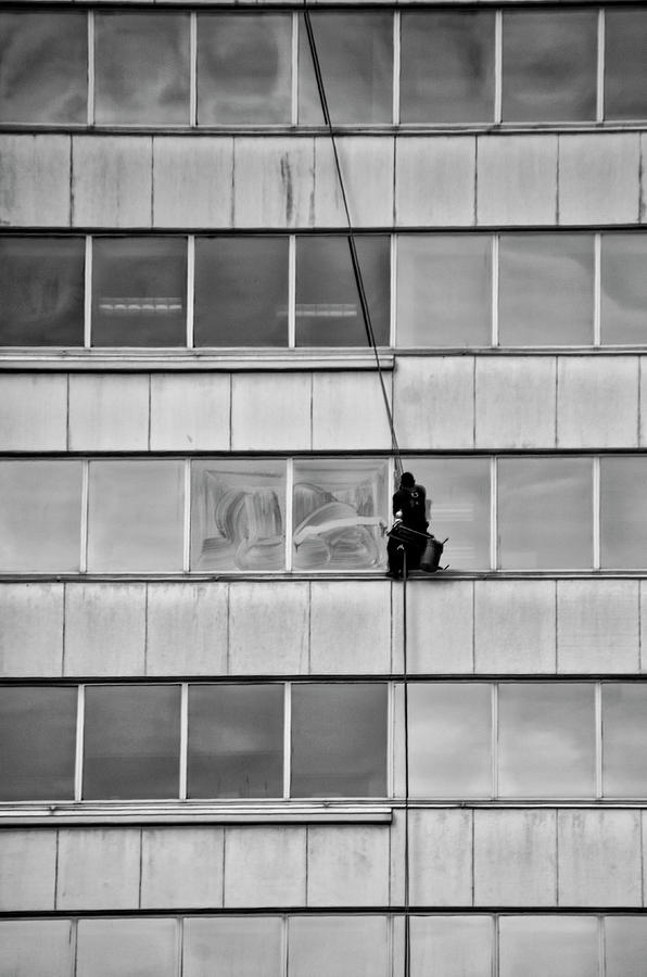 Spider Man - Window Cleaner Photograph by Bill Cannon