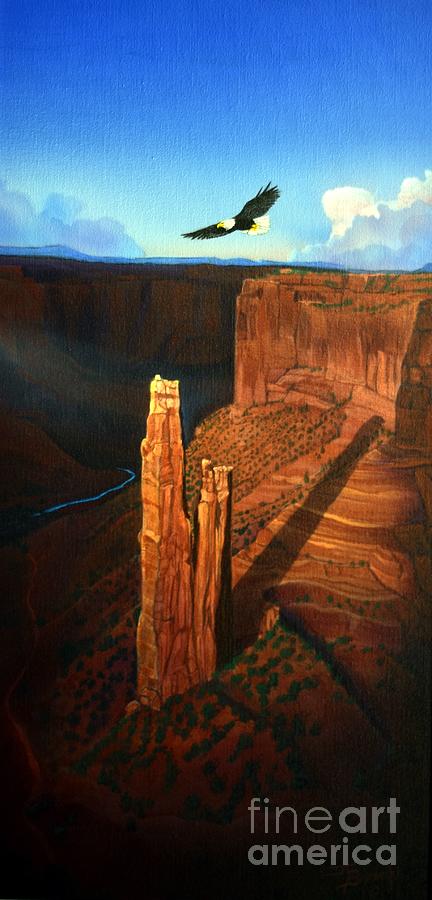 Spider Rock Canyon de Chelly Painting by Jerry Bokowski