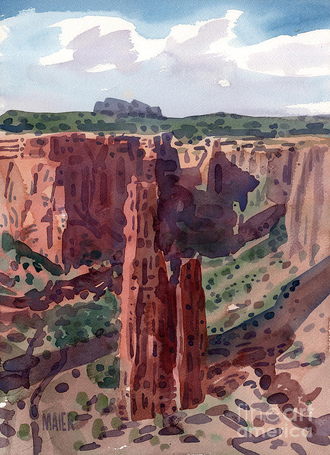 Spider Rock Painting - Spider Rock Overlook by Donald Maier