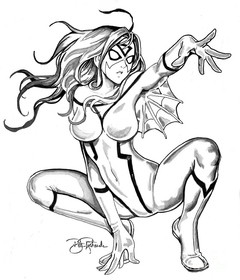 Spider Woman Drawing by Bill Richards