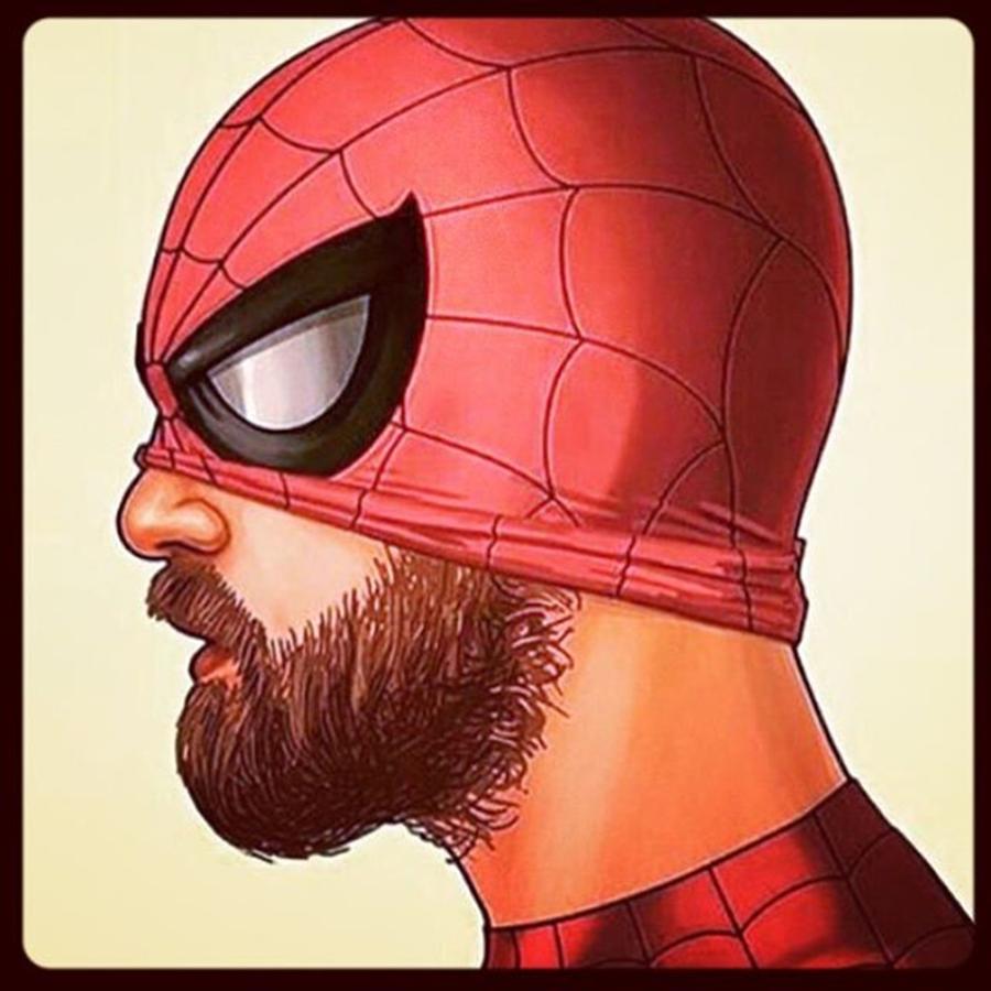 Spider-man Photograph - #spiderman #beard #perfil by Oscar Lopez