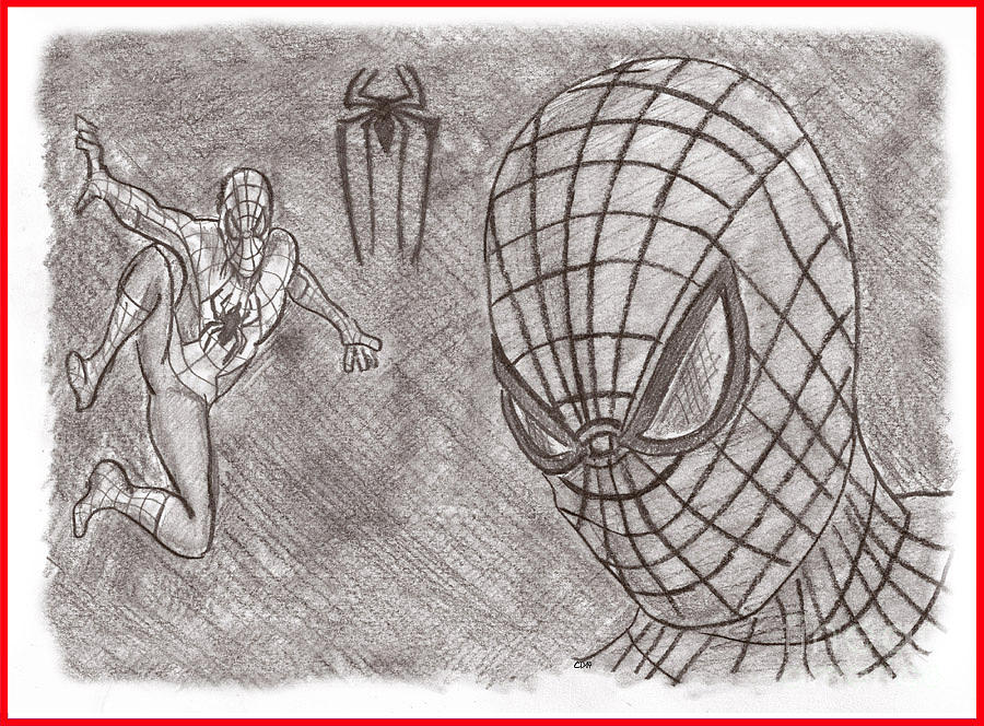 Avengers Drawing - Spiderman by Chris DelVecchio