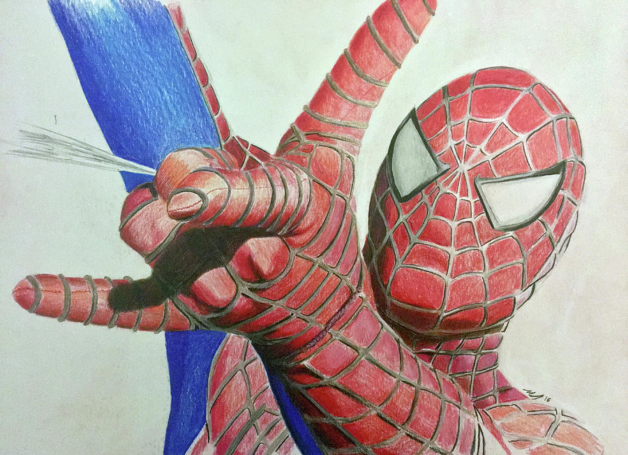 Spiderman Drawing by Michael McKenzie