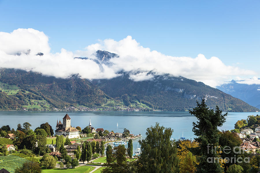 Spiez castle by lake Thun in Switzerland Photograph by Didier Marti