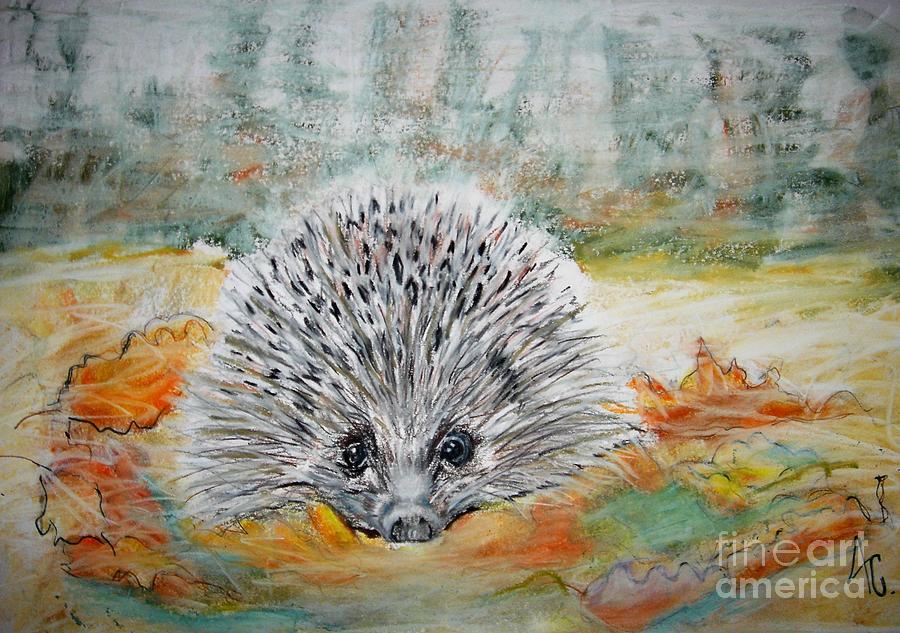 Spike the Hedgehog Pastel by Angela Cartner