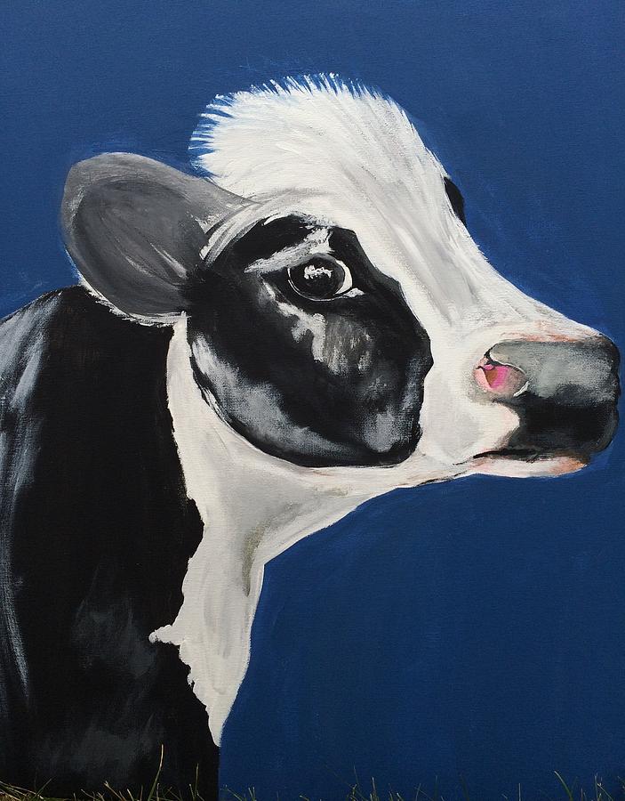 Cow Painting - Spike the Holstein Cow by Lindsay Smith