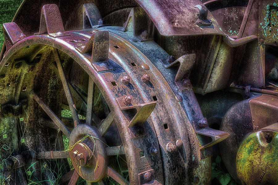 Spiked Tractor Wheel Photograph by James Barber