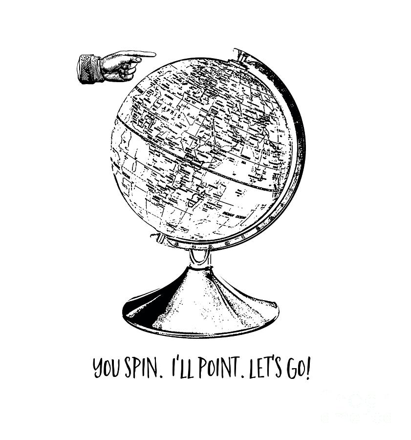 Globe Digital Art - Spin the globe tee by Edward Fielding