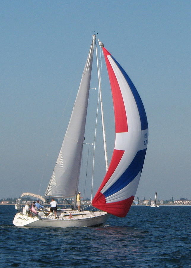 Spinnaker Out Photograph by T Guy Spencer