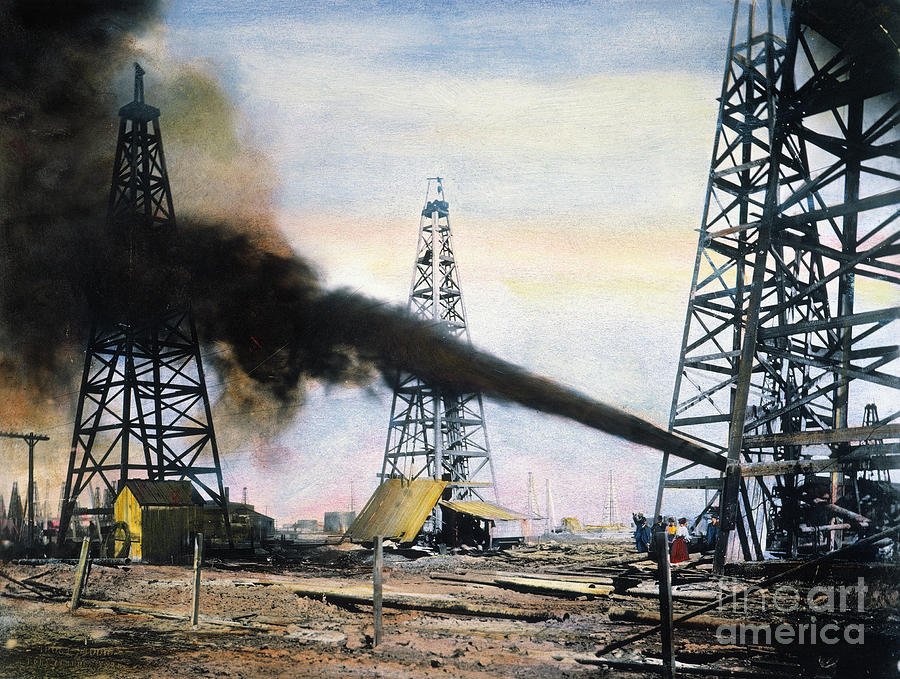 SPINDLETOP OIL POOL, c1906 Photograph by Granger