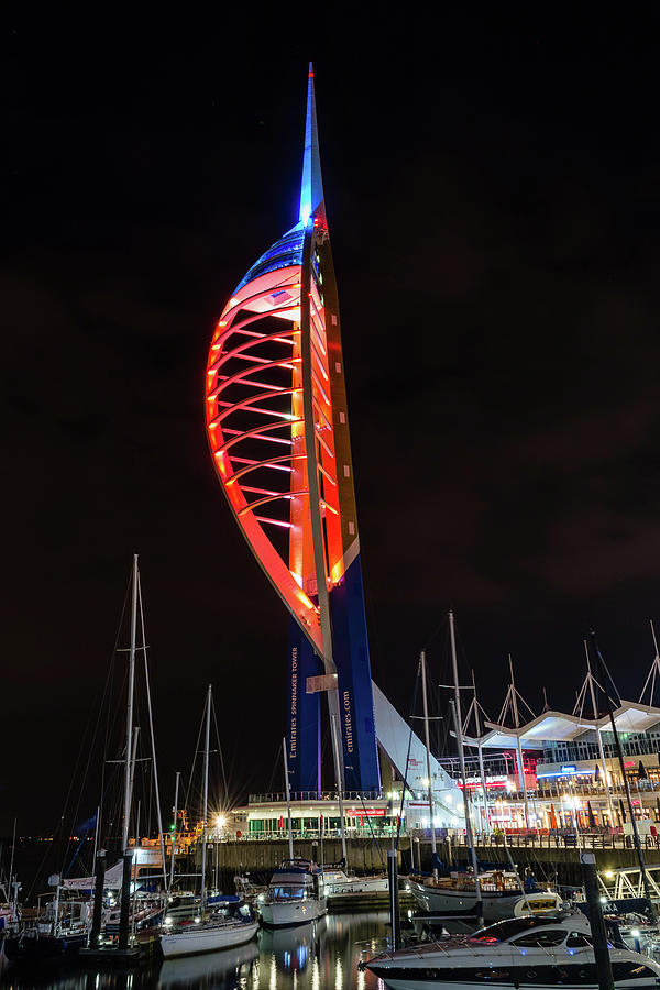 Spinnaker Tower by night Photograph by Jacek Wojnarowski - Pixels