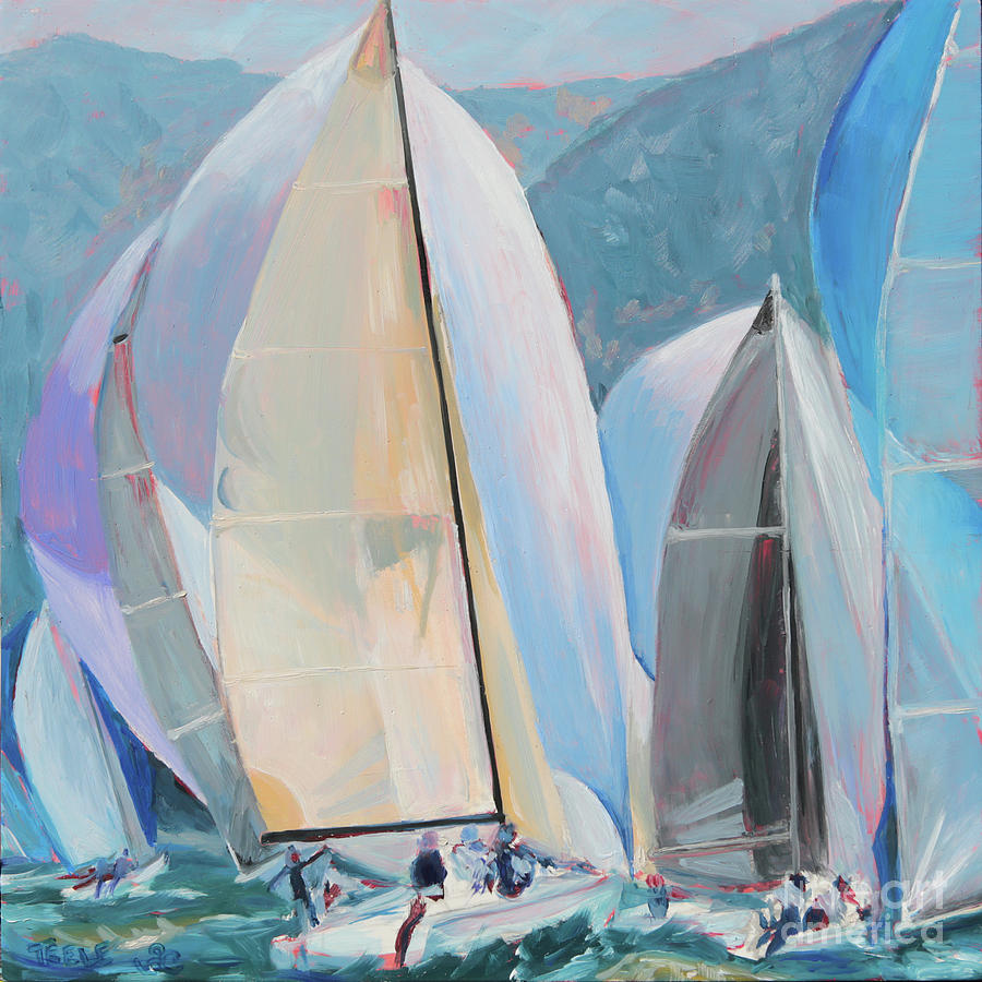 Spinnakers, Sails, Dreams Painting by Trina Teele