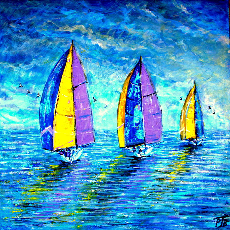 Spinnakers Up Painting by Paul Best - Fine Art America