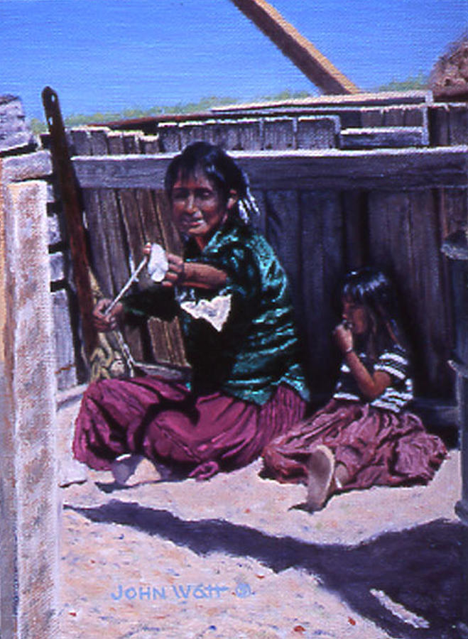 Spinnin a Yarn Painting by John Watt Spinnin a Yarn Painting by John Watt