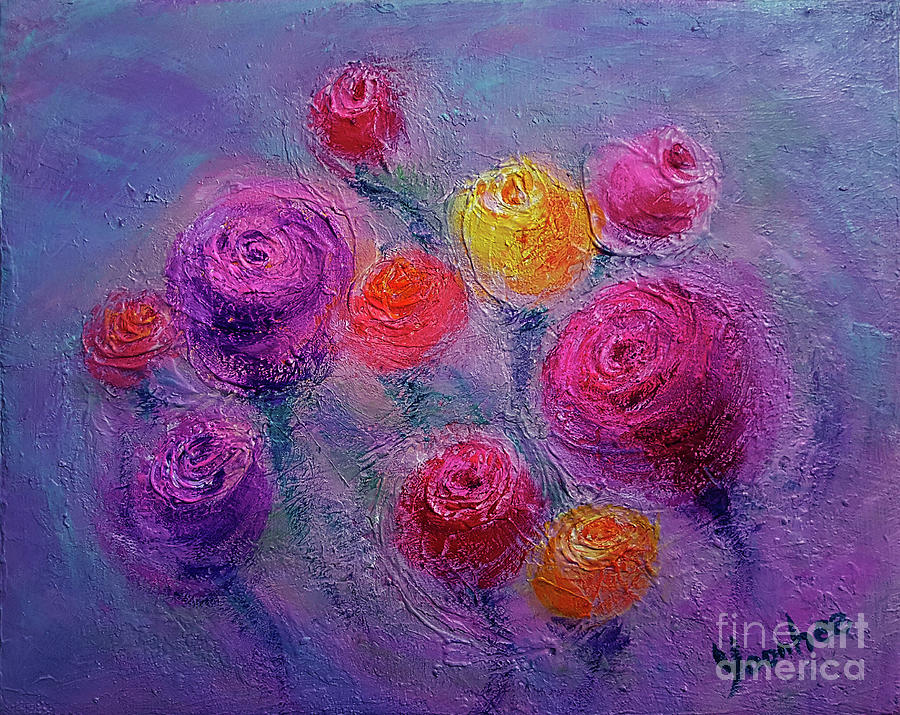Spinning Dancing Roses In Club Painting by Yoonhee Ko