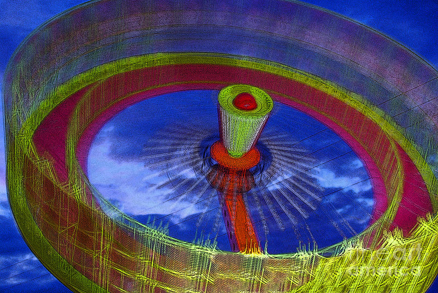 Abstract Photograph - Spinning Fair Ride - poster edges by Rich Walter