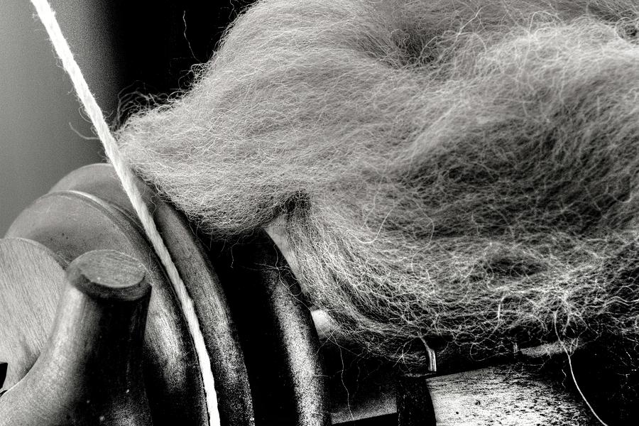 Spinning Wheel and Wool Photograph by Scott Carlton