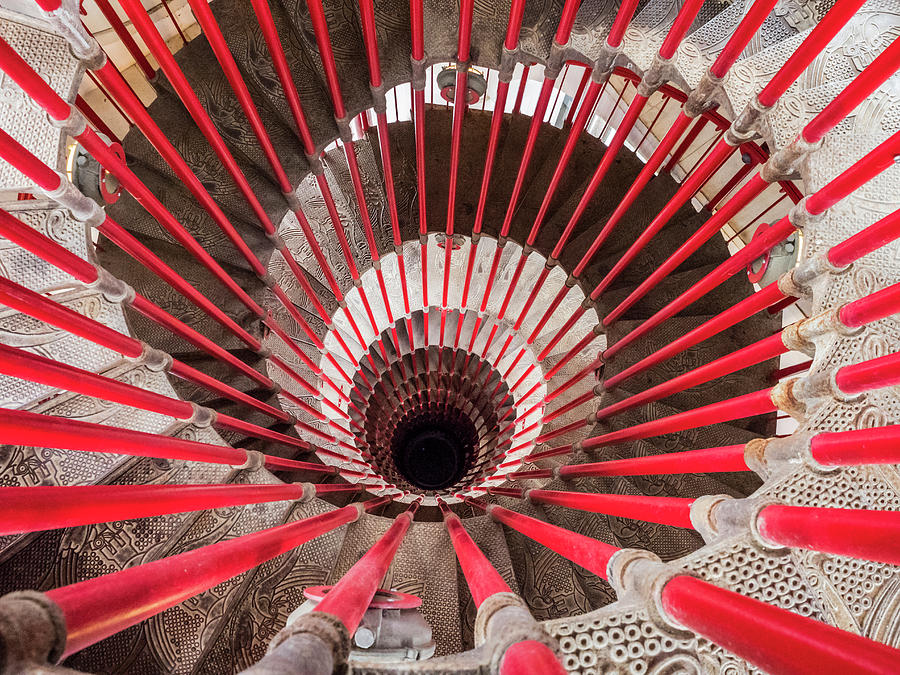 An interesting double helix spiral staircase. Photograph by Usha Peddamatham