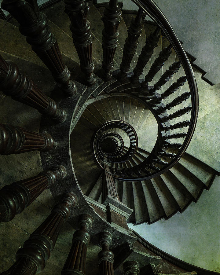Spiral Brown Staircase Photograph by Jaroslaw Blaminsky
