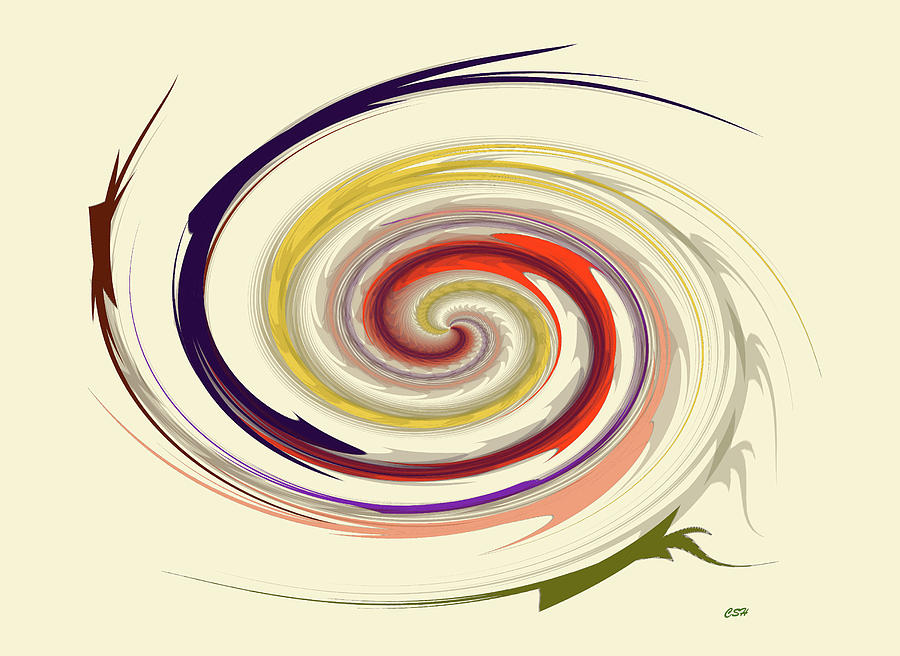 Abstract Digital Art - Spiral by Cathy Harper