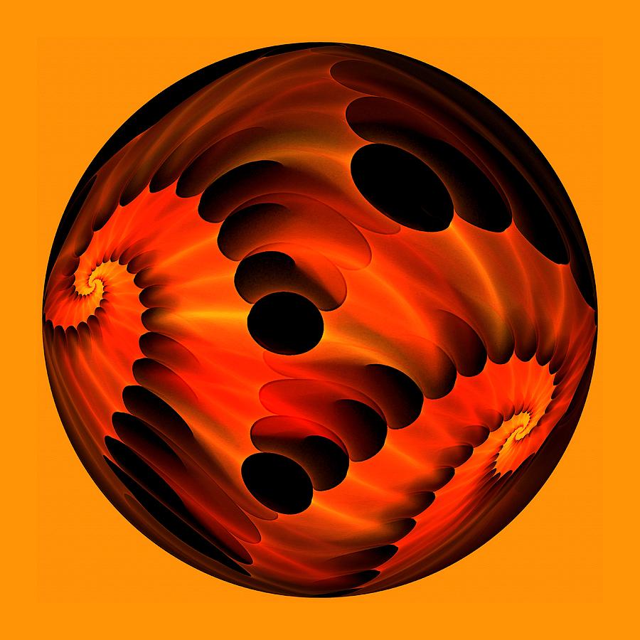 Spiral Caverns Sphere Digital Art by Doug Morgan