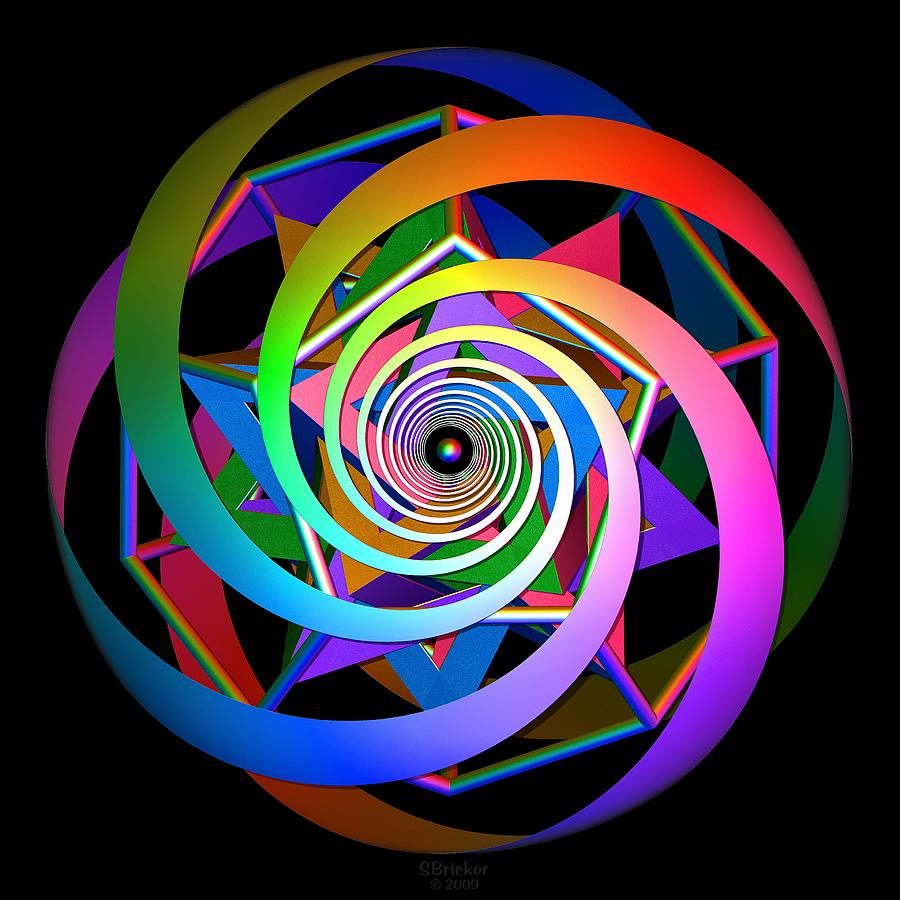 Sterling Digital Art - Spiral Dodeca Star by Scott  Bricker