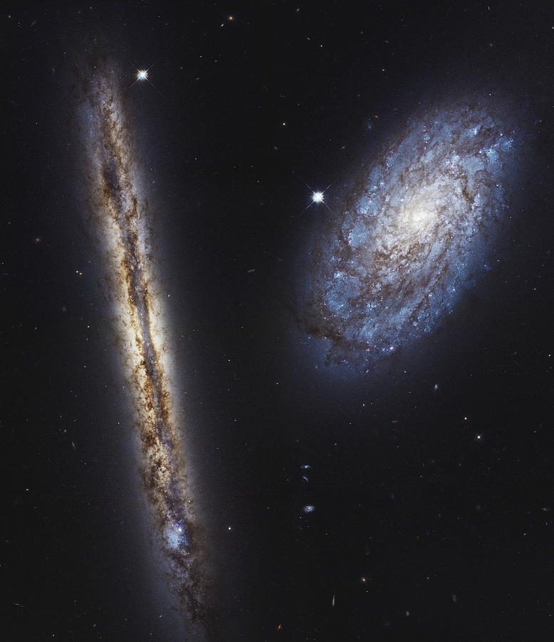 Spiral Galaxy Pair Ngc 4302 And Ngc 4298 Photograph