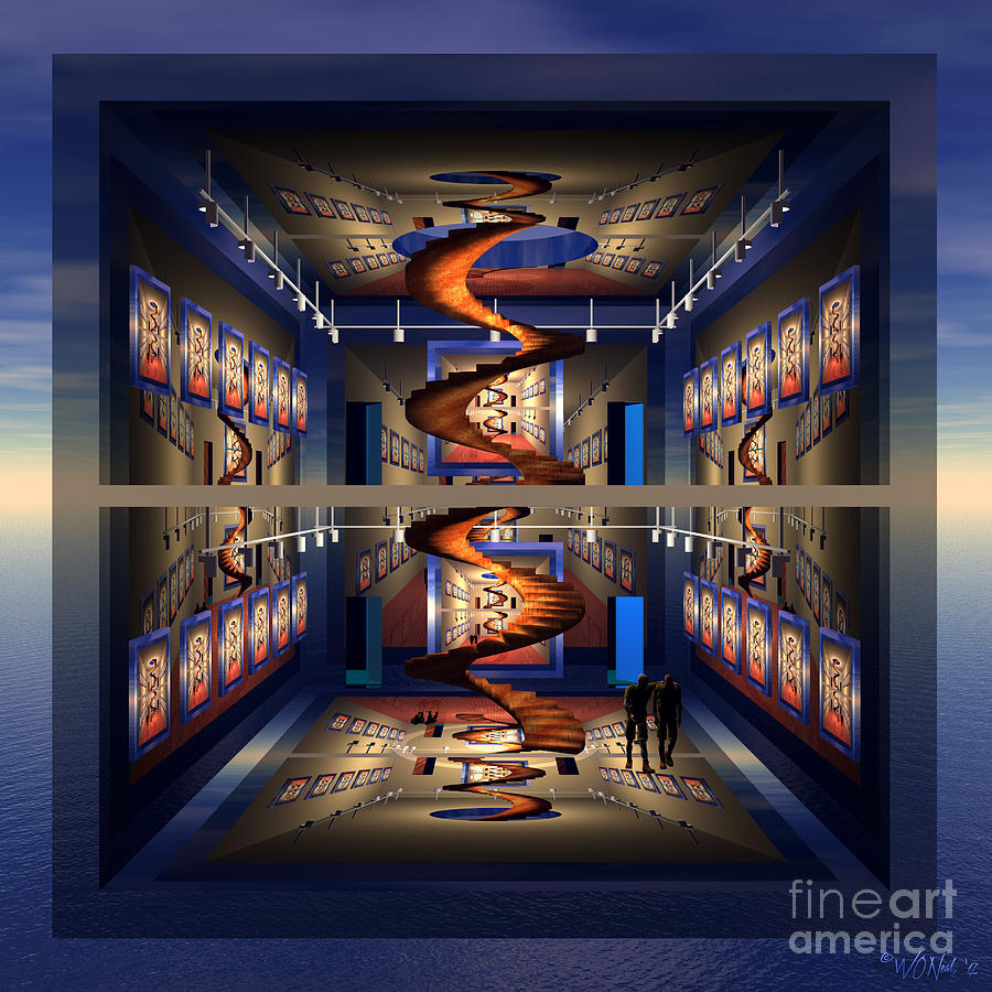 Architecture Digital Art - Spiral Gallery by Walter Neal