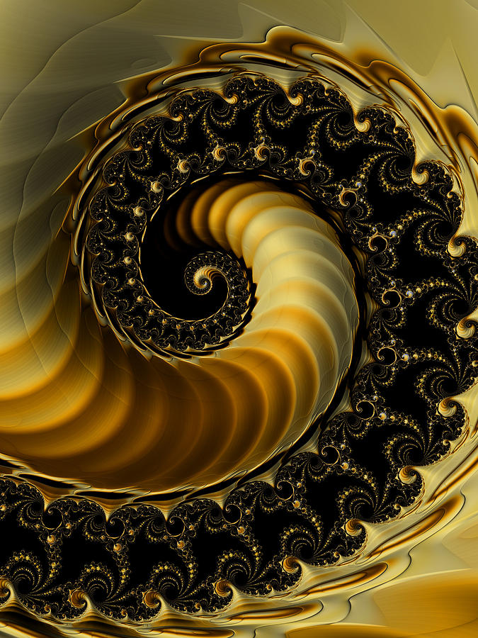 Spiral in Gold Digital Art by Amanda Moore