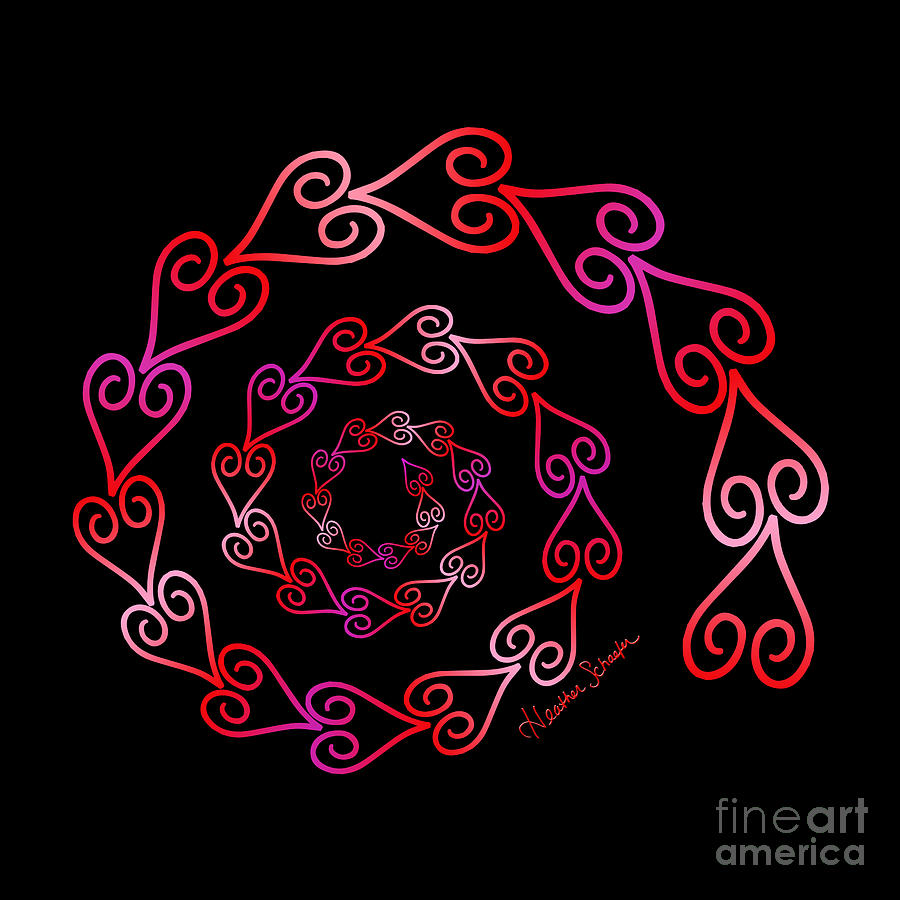 Spiral of Hearts Digital Art by Heather Schaefer