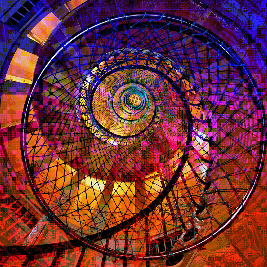 Digital Art Digital Art - Spiral Spacial Abstract Square by Mary Clanahan