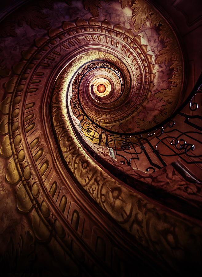 Spiral staircase in an old abby Photograph by Jaroslaw Blaminsky