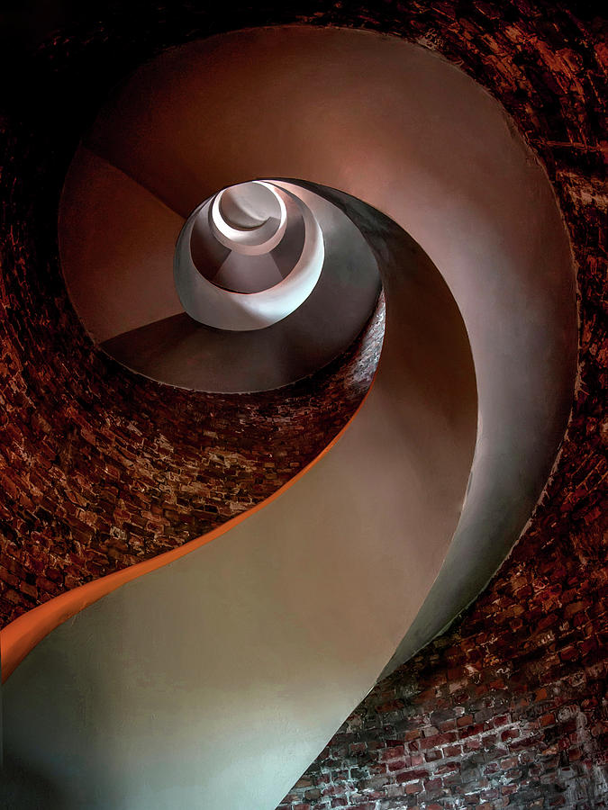 Spiral  staircase in an old lighthouse Photograph by Jaroslaw Blaminsky