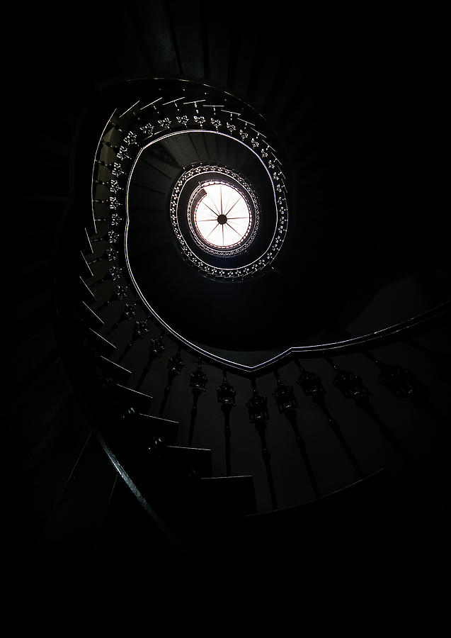 Spiral staircase in an old mansion Photograph by Jaroslaw Blaminsky