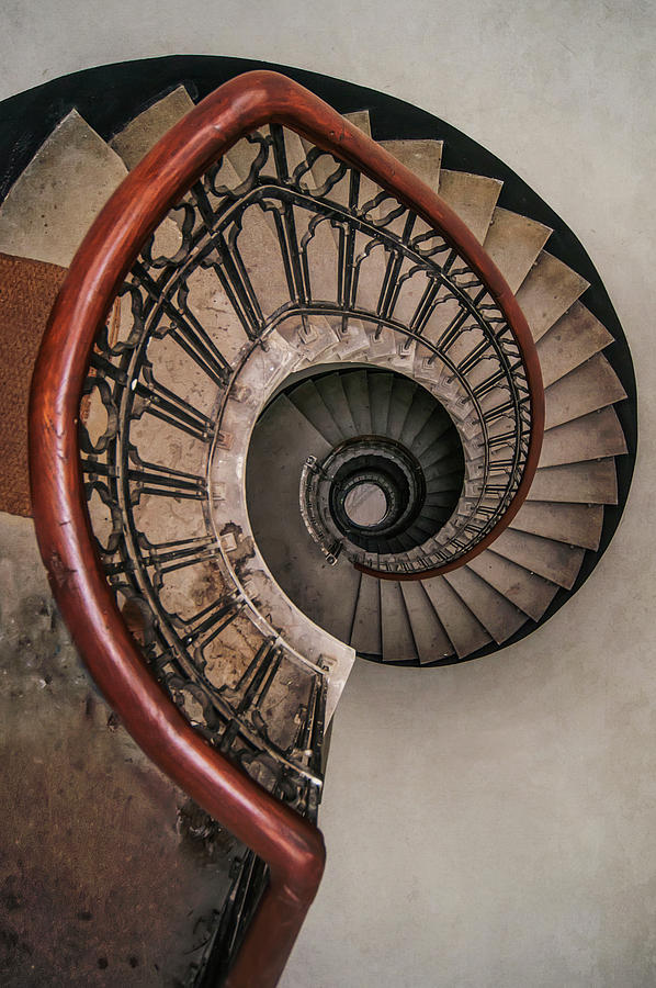 Spiral staircase in pastel brown tones Photograph by Jaroslaw Blaminsky