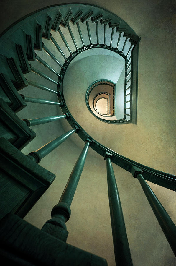 Spiral staircase in warm tones Photograph by Jaroslaw Blaminsky