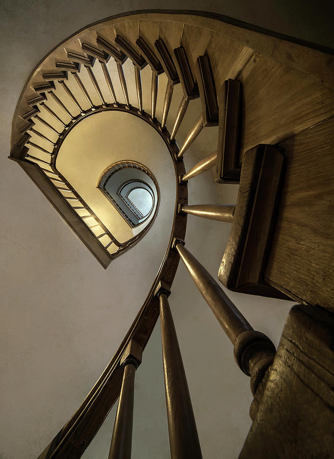 Spiral staircase in wide angle Photograph by Jaroslaw Blaminsky