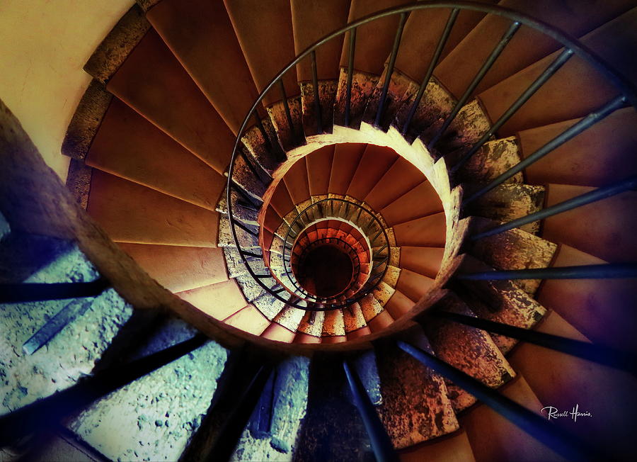 Spiral Staircase Photograph - Spiral Staircase Villa dEste Tivoli, Italy by Russ Harris