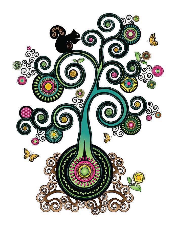 Spiral Tree Digital Art by Serena King