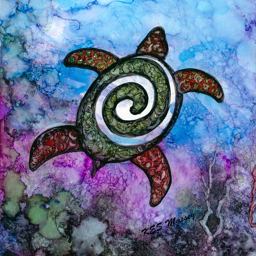 Spiral Turtle Painting By Katherine Falk - Fine Art America