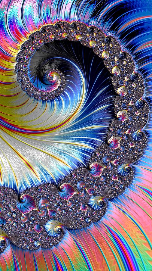 Spiralling Colour Fractal One Digital Art by Mo Barton