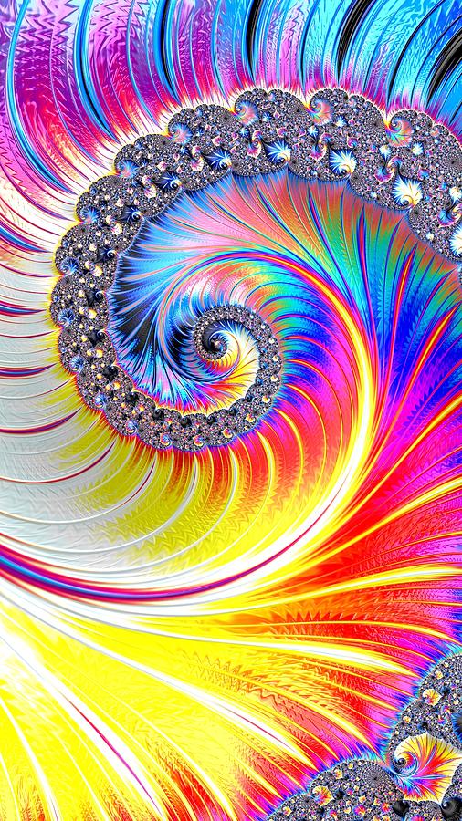 Color Square Spiral Colorful 3dRose RVig T-Shirts Generative Artworks