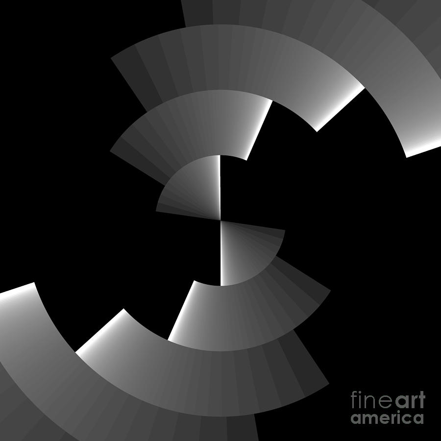 Spirals black and gray Digital Art by Heidi De Leeuw