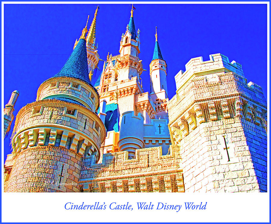 Spires and Turret, Cinderellas Castle, Walt Disney World Digital Art by A Macarthur Gurmankin