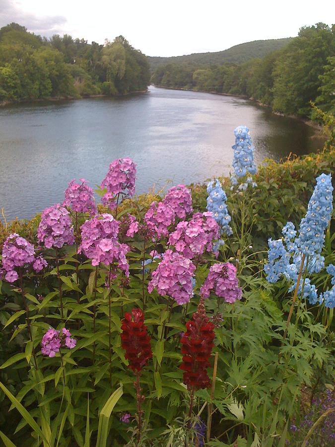 Flower Photograph - Spires rise above the Deerfield river by Martin Yaffee