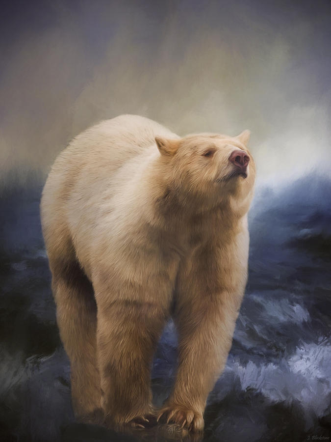Nature Painting - Spirit Bear - Kermode Bear Art by Jordan Blackstone