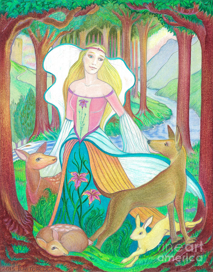 Spirit Guide Flidais Drawing by Debra Hitchcock