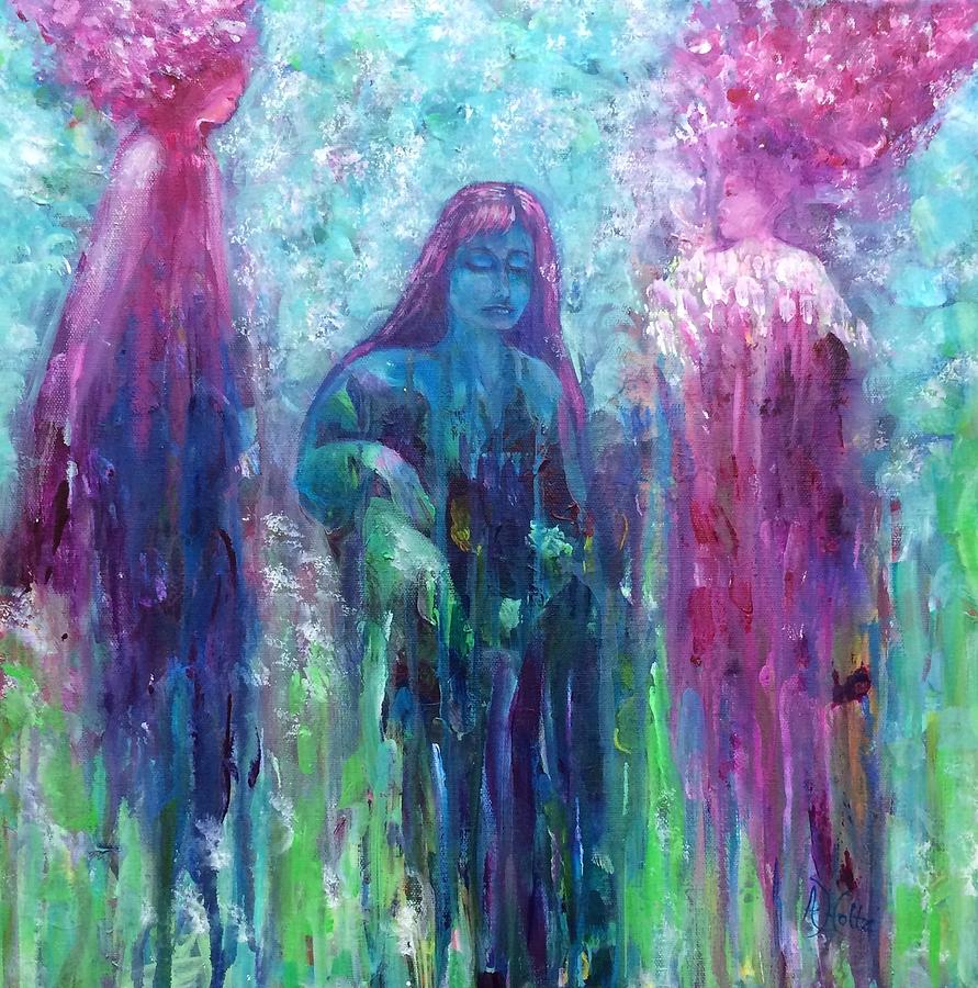Spirit Guides Surround Us Painting by Arlene Holtz